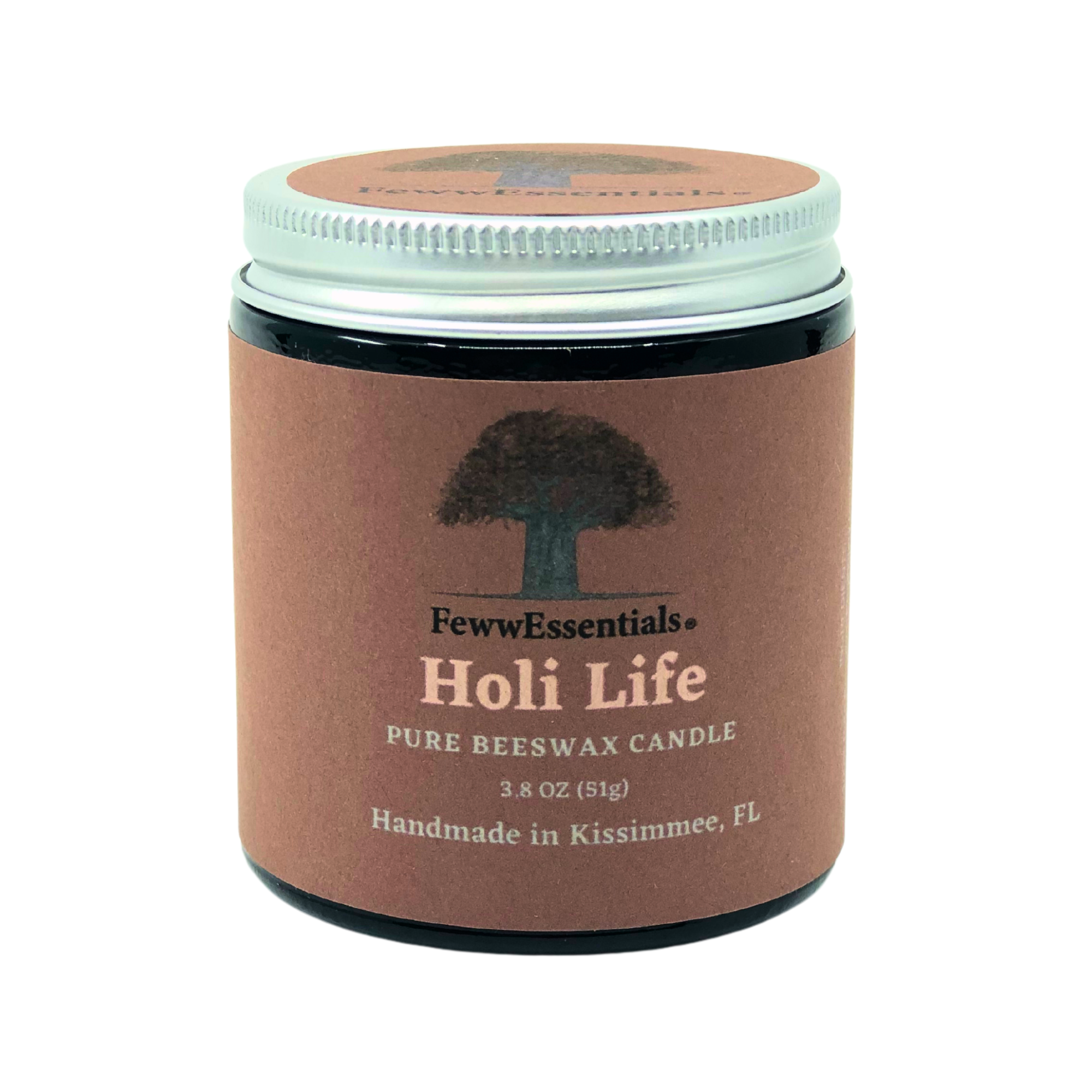 FewwEssentials® Holi Life Pure Beeswax Candle with Essential Oils