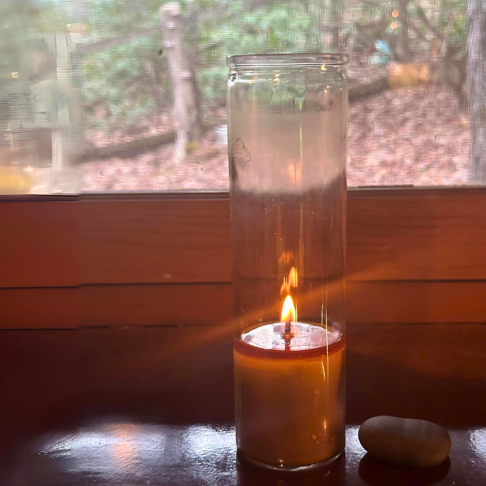 FewwEssentials 100 Hour Illumination Pure Beeswax Candle in Sanctuary Glass