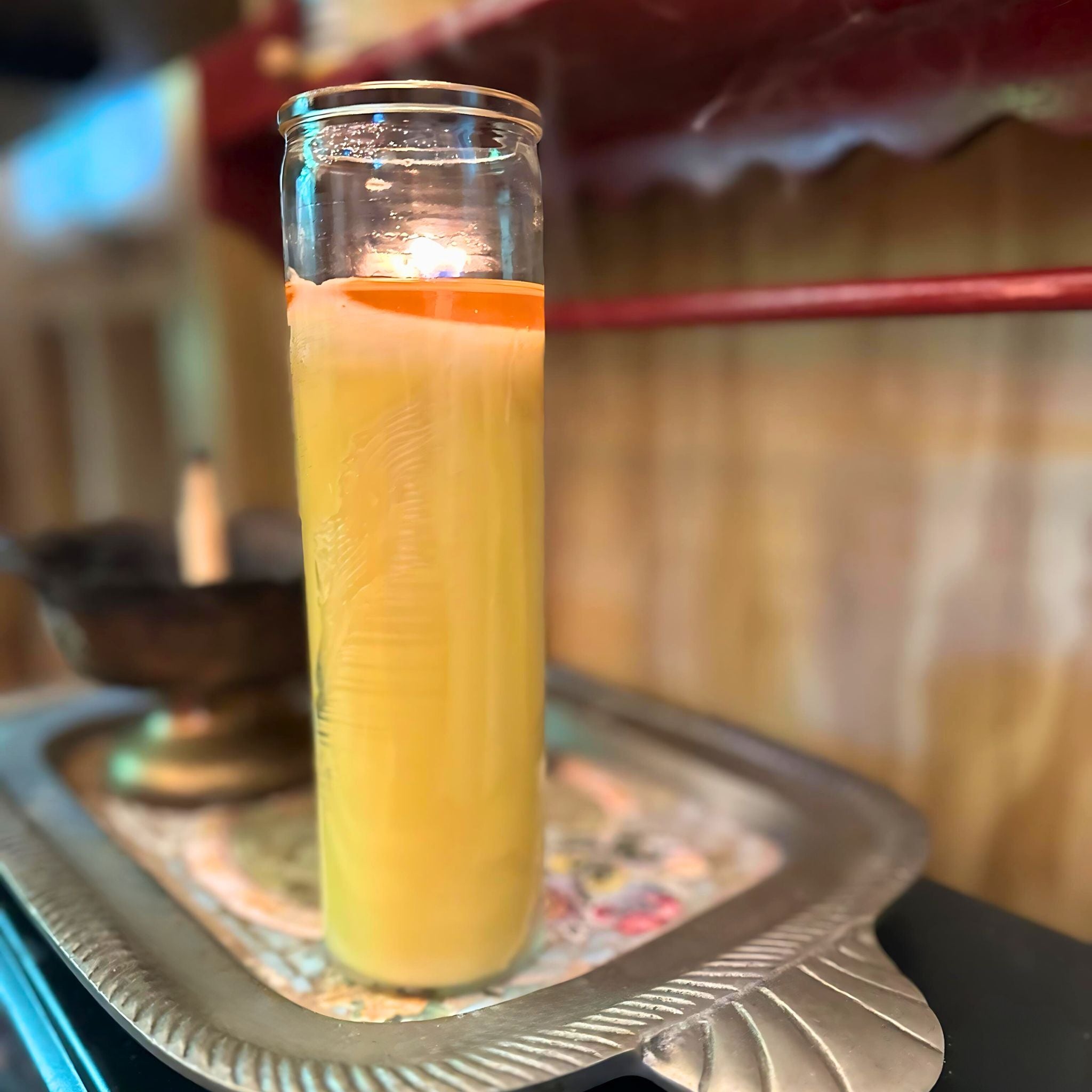 FewwEssentials 100 Hour Illumination Pure Beeswax Candle in Sanctuary Glass