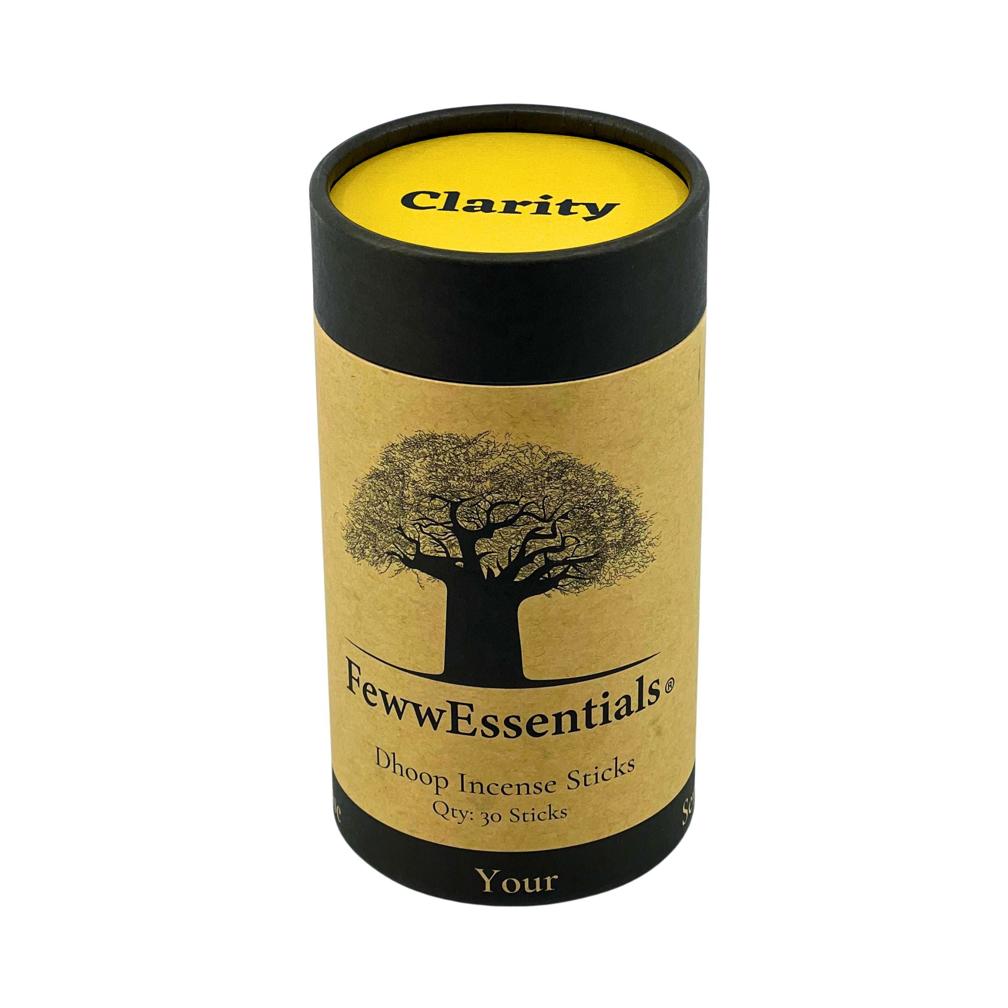 FewwEssentials Clarity Dhoop Incense Sticks, designed to enhance focus and mindfulness."