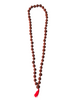 Load image into Gallery viewer, 5 Mukhi Rudraksha Mala Necklace (54+1 beads with red tassel)